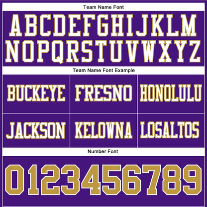 Custom Purple Old Gold-White Mesh Authentic Football Jersey - Sky-Custom