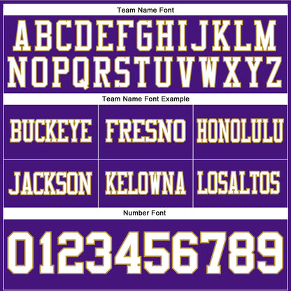 Custom Purple White-Old Gold Mesh Authentic Football Jersey - Sky-Custom