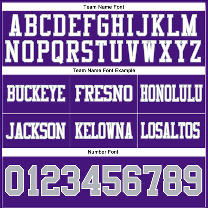 Custom Purple Gray-White Mesh Authentic Football Jersey - Sky-Custom