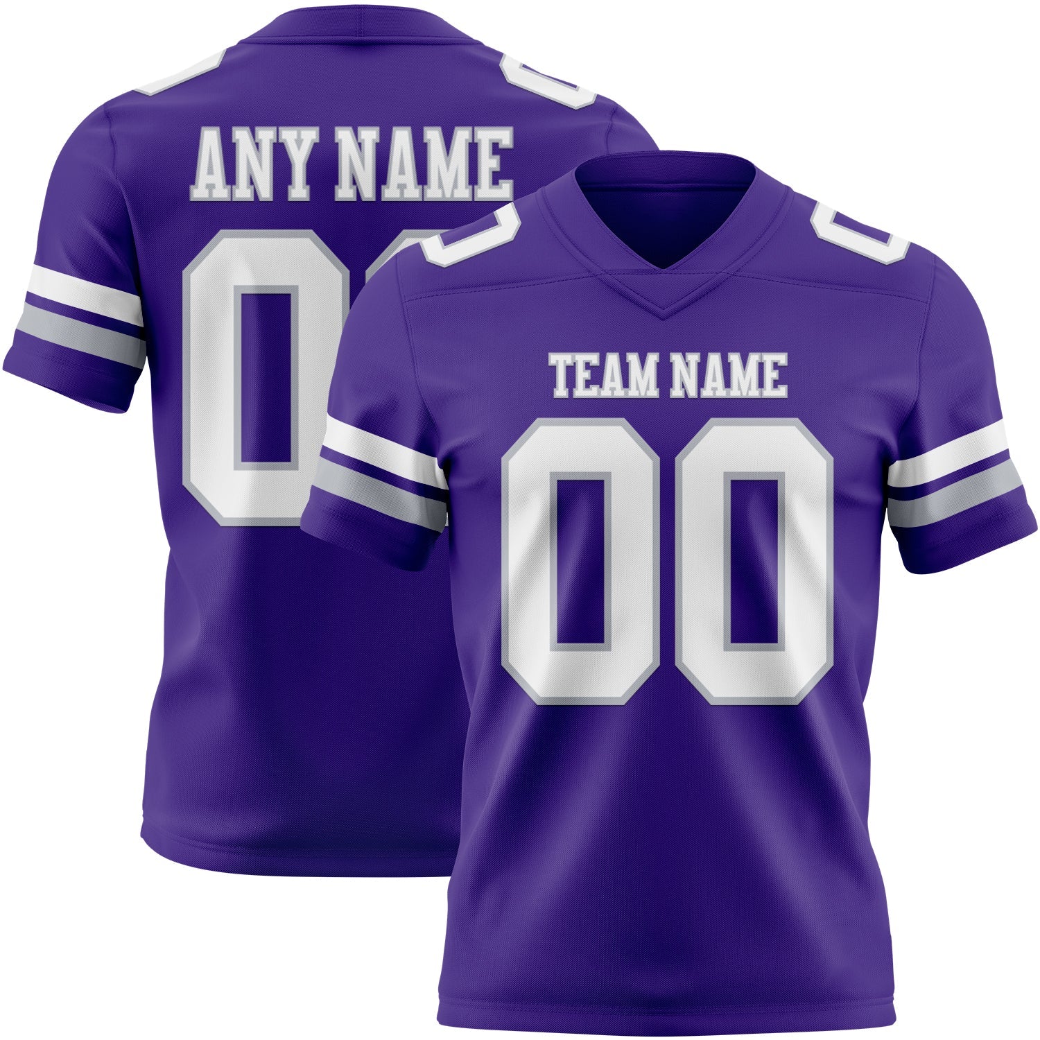 Custom Purple White-Gray Mesh Authentic Football Jersey - Sky-Custom