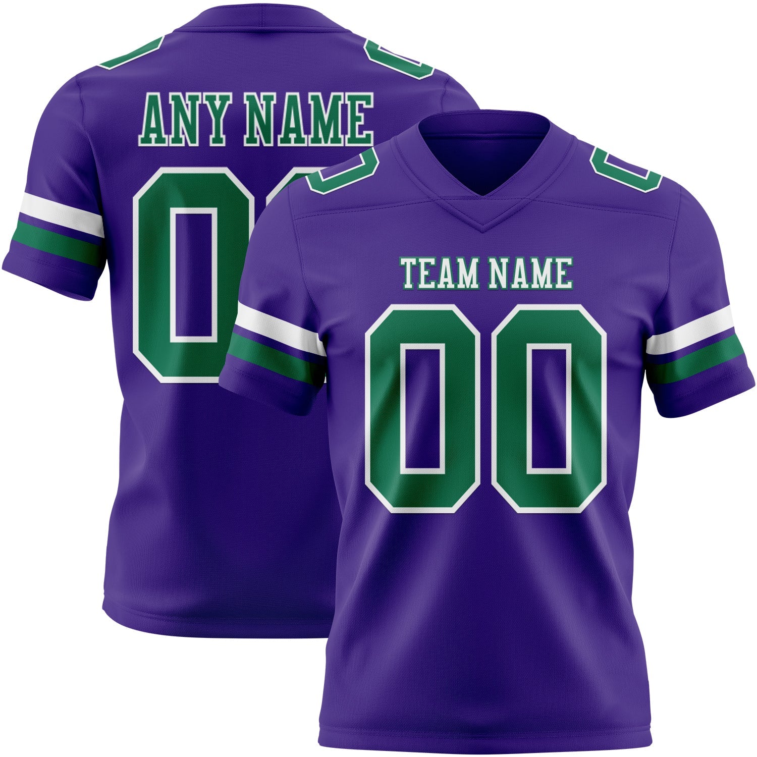 Custom Purple Kelly Green-White Mesh Authentic Football Jersey - Sky-Custom