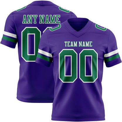 Custom Purple Kelly Green-White Mesh Authentic Football Jersey - Sky-Custom
