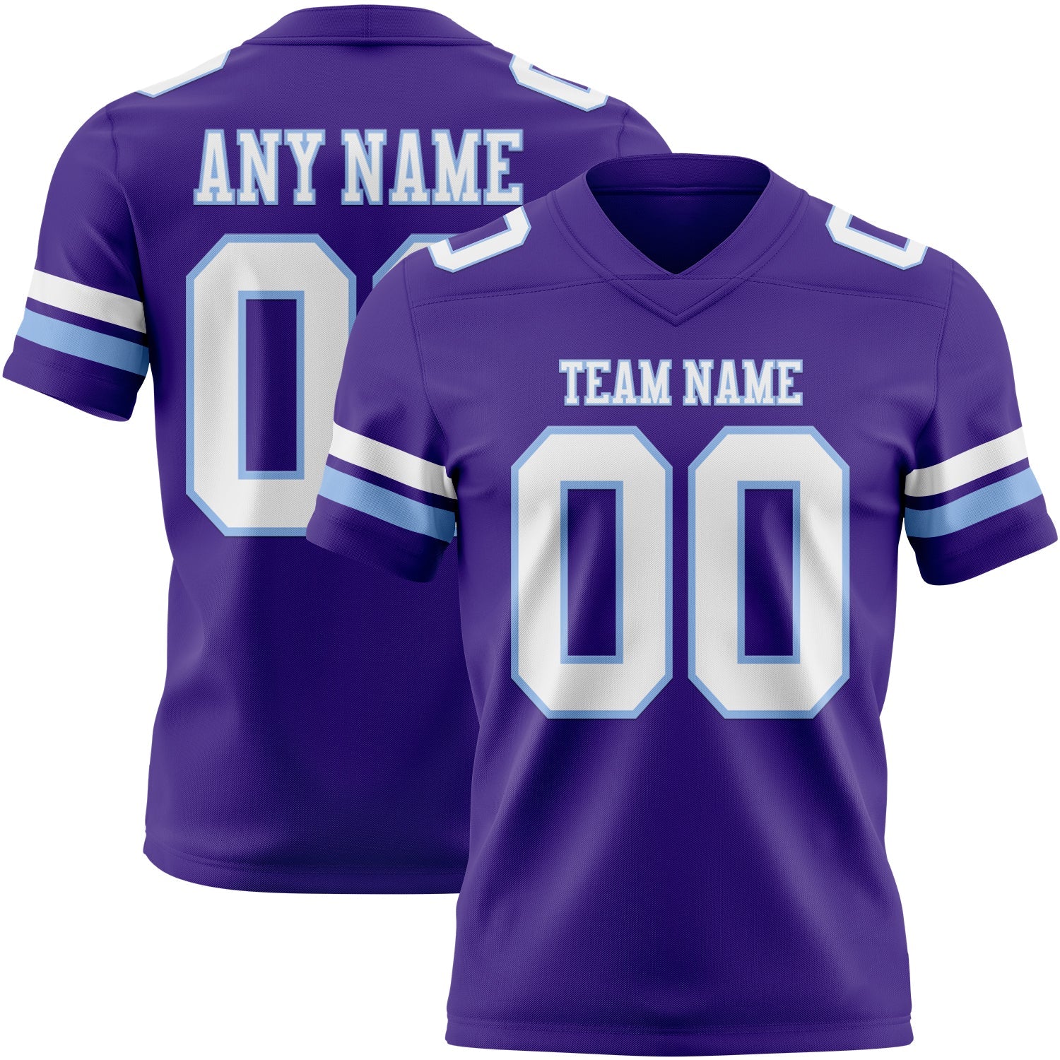 Custom Purple White-Light Blue Mesh Authentic Football Jersey - Sky-Custom