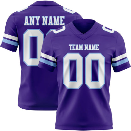 Custom Purple White-Light Blue Mesh Authentic Football Jersey - Sky-Custom