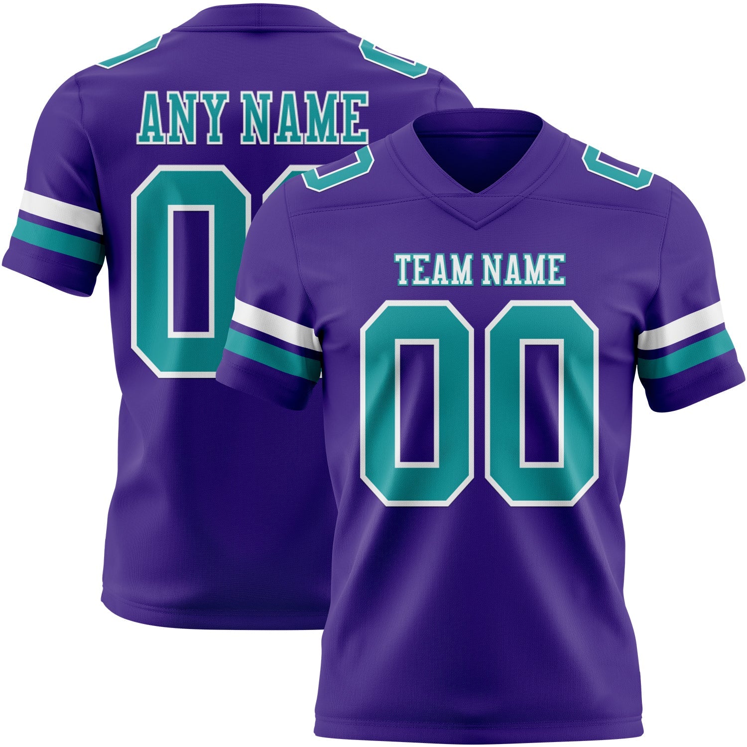 Custom Purple Teal-White Mesh Authentic Football Jersey - Sky-Custom