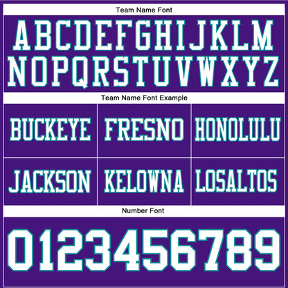 Custom Purple White-Teal Mesh Authentic Football Jersey - Sky-Custom