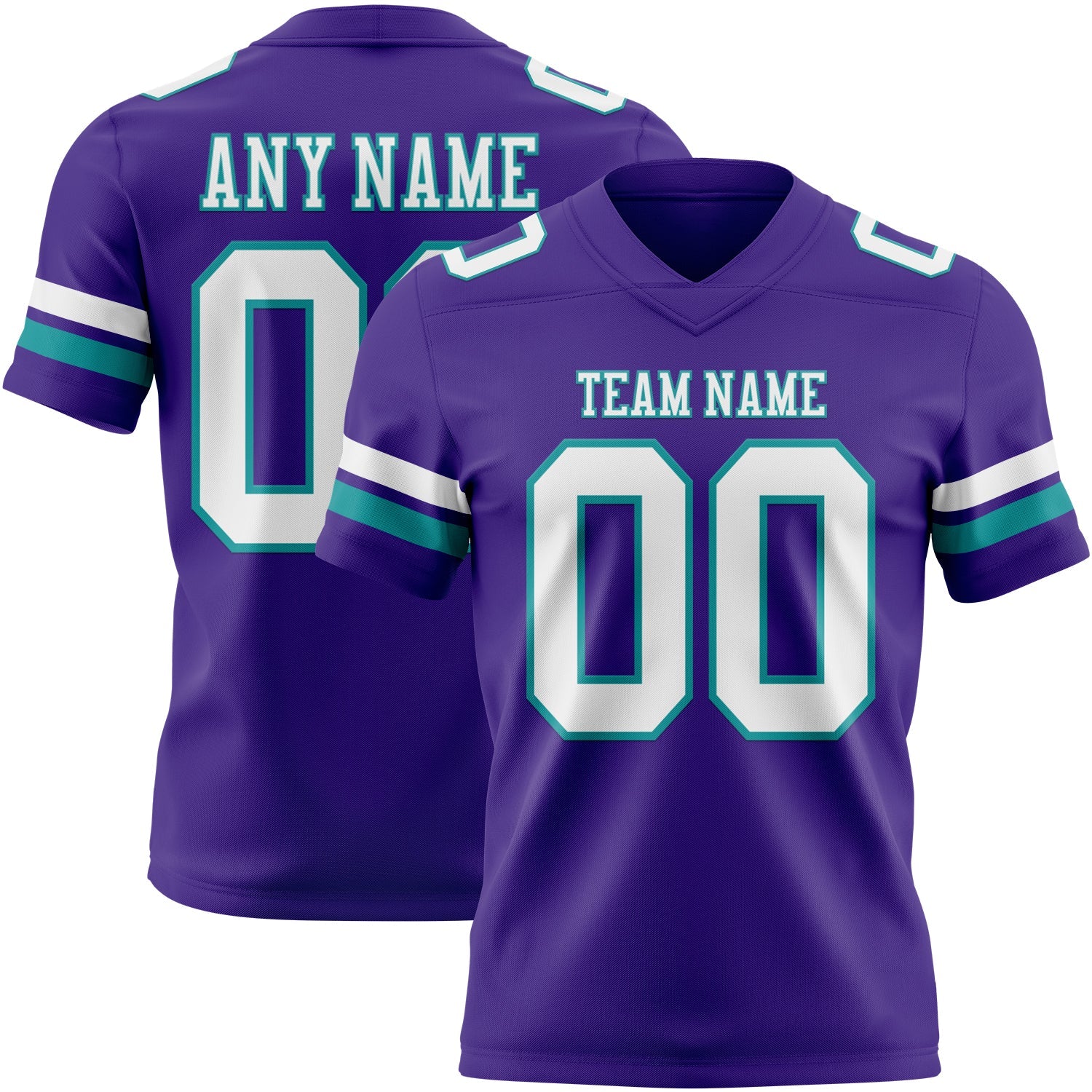 Custom Purple White-Teal Mesh Authentic Football Jersey - Sky-Custom