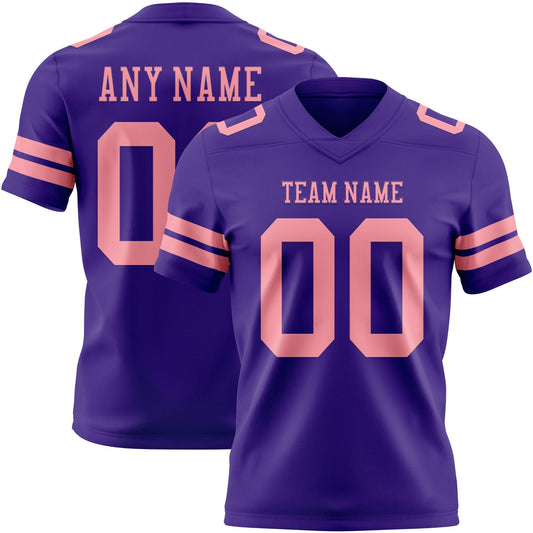Custom Purple Medium Pink Mesh Authentic Football Jersey - Sky-Custom