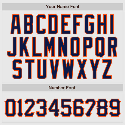 Custom White Navy Pinstripe Navy-Orange Authentic Raglan Sleeves Baseball Jersey - Sky-Custom