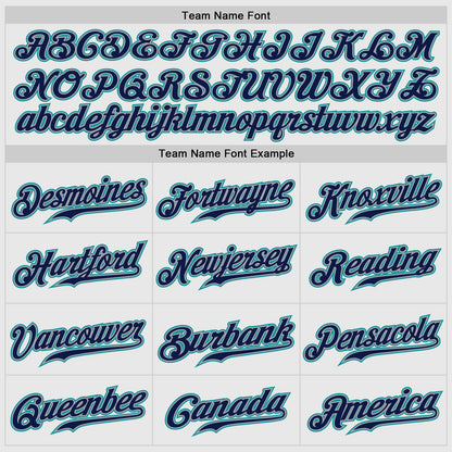 Custom White Navy Pinstripe Navy-Teal Authentic Raglan Sleeves Baseball Jersey - Sky-Custom