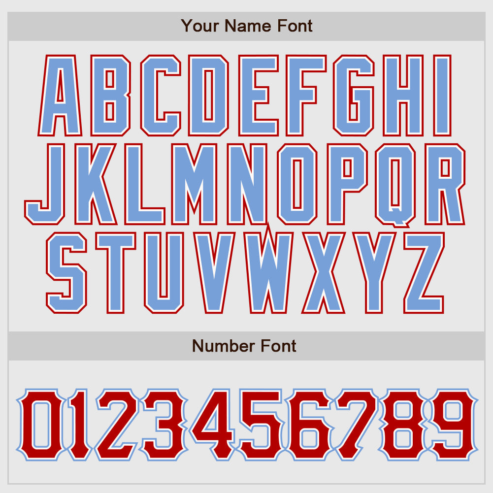 Custom White Red Pinstripe Red-Light Blue Authentic Raglan Sleeves Baseball Jersey - Sky-Custom