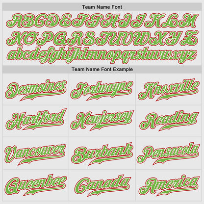 Custom White Red Pinstripe Red-Neon Green Authentic Raglan Sleeves Baseball Jersey - Sky-Custom