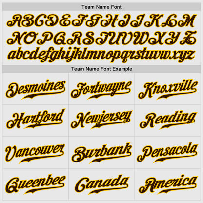 Custom White Brown Pinstripe Brown-Gold Authentic Raglan Sleeves Baseball Jersey - Sky-Custom
