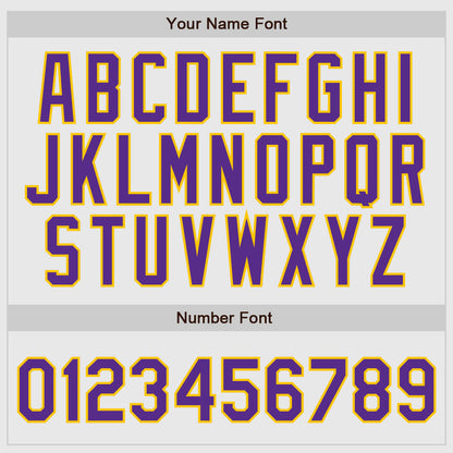 Custom White Purple Pinstripe Purple-Gold Authentic Raglan Sleeves Baseball Jersey - Sky-Custom