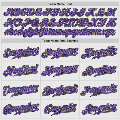 Custom White Purple Pinstripe Purple-Gray Authentic Raglan Sleeves Baseball Jersey - Sky-Custom