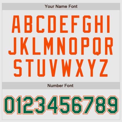 Custom White Kelly Green Pinstripe Kelly Green-Orange Authentic Raglan Sleeves Baseball Jersey - Sky-Custom