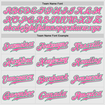 Custom White Kelly Green Pinstripe Kelly Green-Pink Authentic Raglan Sleeves Baseball Jersey - Sky-Custom