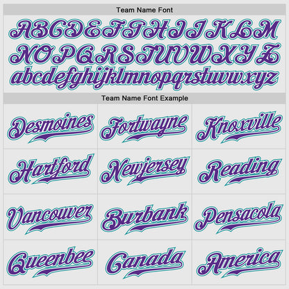 Custom White Aqua Pinstripe Purple-Aqua Authentic Raglan Sleeves Baseball Jersey - Sky-Custom
