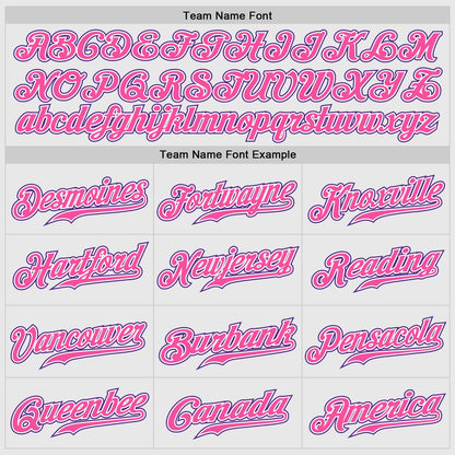 Custom White Pink Pinstripe Purple-Pink Authentic Raglan Sleeves Baseball Jersey - Sky-Custom