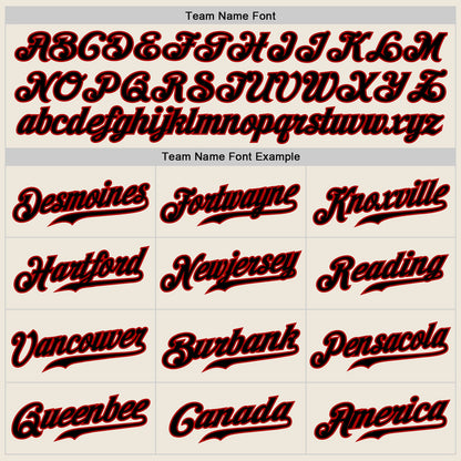 Custom Cream Black Pinstripe Black-Red Authentic Raglan Sleeves Baseball Jersey - Sky-Custom