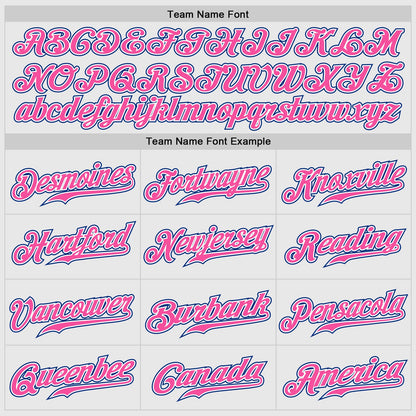Custom White Pink Pinstripe Royal-Pink Authentic Raglan Sleeves Baseball Jersey - Sky-Custom