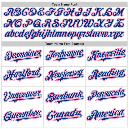 Custom White Royal-Pink Authentic Raglan Sleeves Baseball Jersey - Sky-Custom