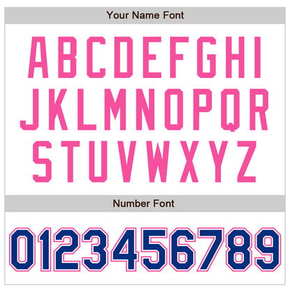 Custom White Royal-Pink Authentic Raglan Sleeves Baseball Jersey - Sky-Custom