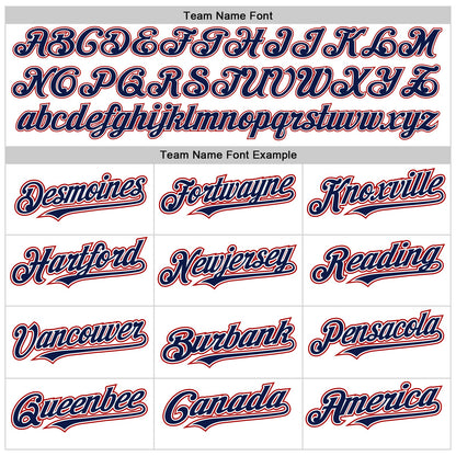 Custom White Navy-Red Authentic Raglan Sleeves Baseball Jersey - Sky-Custom