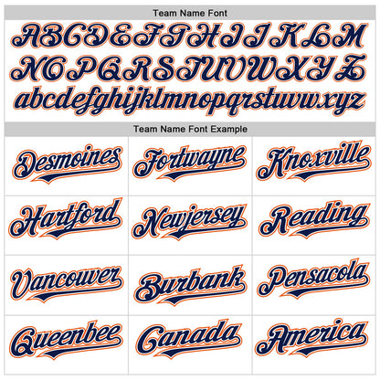Custom White Navy-Orange Authentic Raglan Sleeves Baseball Jersey - Sky-Custom