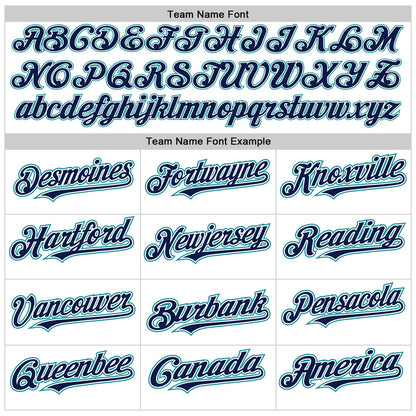 Custom White Navy-Teal Authentic Raglan Sleeves Baseball Jersey - Sky-Custom