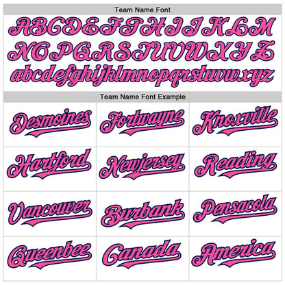 Custom White Pink-Navy Authentic Raglan Sleeves Baseball Jersey - Sky-Custom