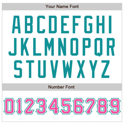 Custom White Pink-Teal Authentic Raglan Sleeves Baseball Jersey - Sky-Custom