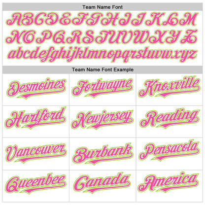 Custom White Neon Green-Pink Authentic Raglan Sleeves Baseball Jersey - Sky-Custom