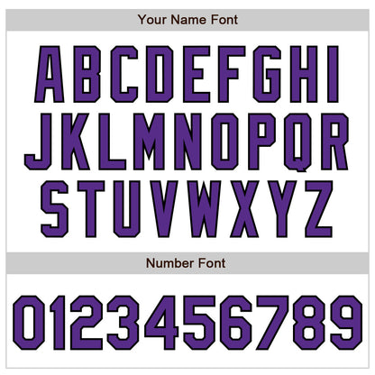 Custom White Purple-Black Authentic Raglan Sleeves Baseball Jersey - Sky-Custom