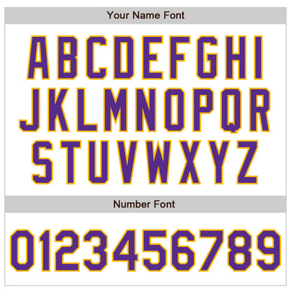 Custom White Purple-Gold Authentic Raglan Sleeves Baseball Jersey - Sky-Custom