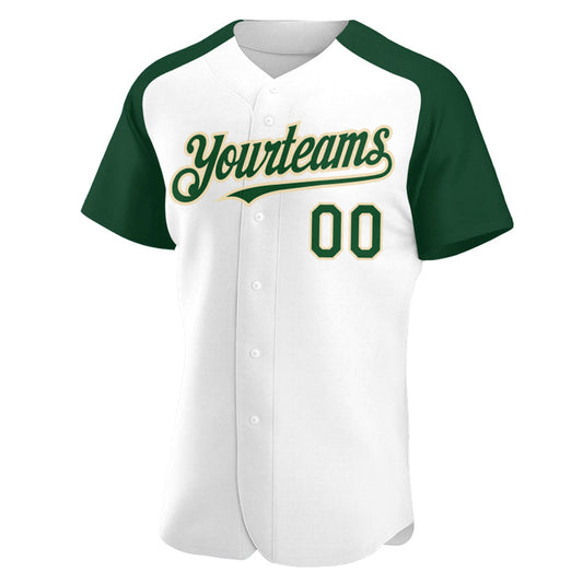 Custom White Green-City Cream Authentic Raglan Sleeves Baseball Jersey - Sky-Custom