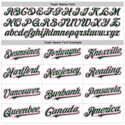 Custom White Green-Pink Authentic Raglan Sleeves Baseball Jersey - Sky-Custom