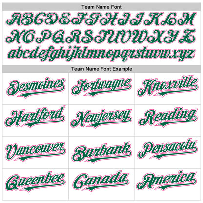 Custom White Kelly Green-Pink Authentic Raglan Sleeves Baseball Jersey - Sky-Custom
