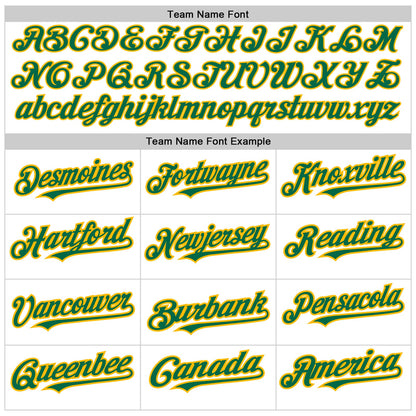Custom White Kelly Green-Gold Authentic Raglan Sleeves Baseball Jersey - Sky-Custom