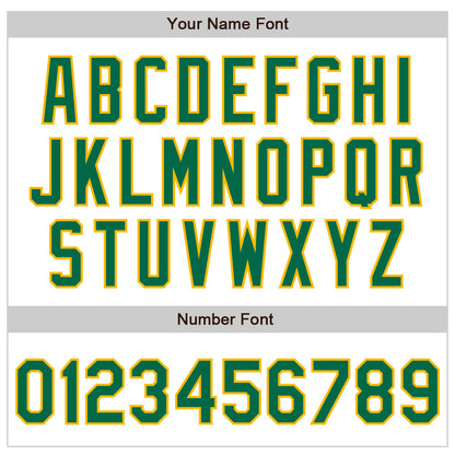Custom White Kelly Green-Gold Authentic Raglan Sleeves Baseball Jersey - Sky-Custom