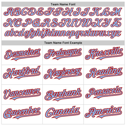 Custom White Light Blue-Red Authentic Raglan Sleeves Baseball Jersey - Sky-Custom