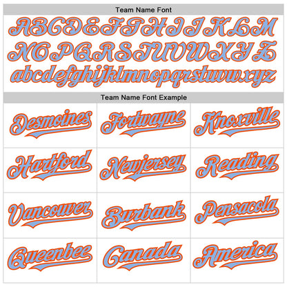 Custom White Light Blue-Orange Authentic Raglan Sleeves Baseball Jersey - Sky-Custom