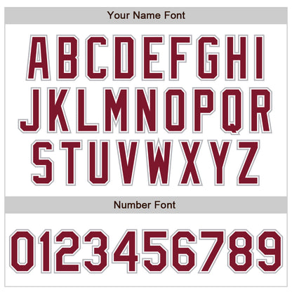 Custom White Crimson-Gray Authentic Raglan Sleeves Baseball Jersey - Sky-Custom