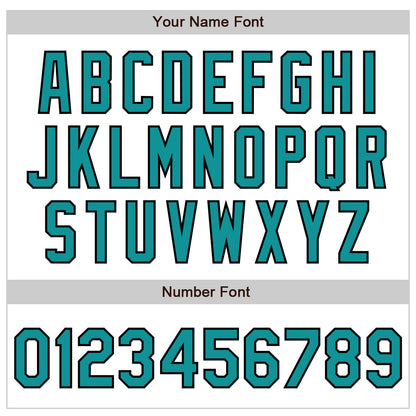 Custom White Teal-Black Authentic Raglan Sleeves Baseball Jersey - Sky-Custom