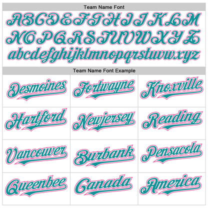 Custom White Teal-Pink Authentic Raglan Sleeves Baseball Jersey - Sky-Custom