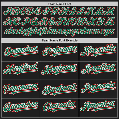 Custom Black Kelly Green-Red Authentic Raglan Sleeves Baseball Jersey - Sky-Custom