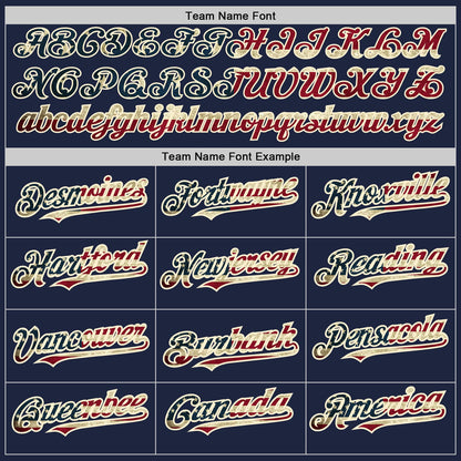 Custom Navy Vintage USA Flag Crimson-Cream Authentic Raglan Sleeves Baseball Jersey - Sky-Custom