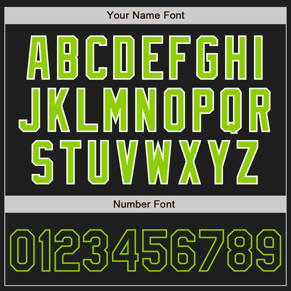 Custom Black White-Neon Green Authentic Raglan Sleeves Baseball Jersey - Sky-Custom