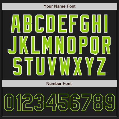 Custom Black White-Neon Green Authentic Raglan Sleeves Baseball Jersey - Sky-Custom