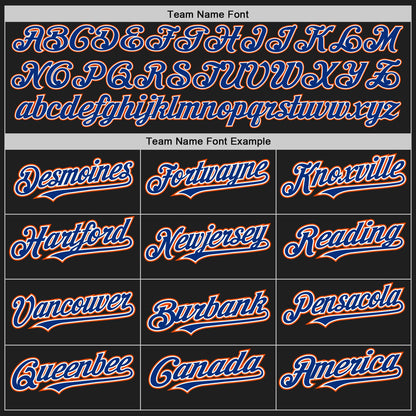 Custom Black Royal-Orange Authentic Raglan Sleeves Baseball Jersey - Sky-Custom